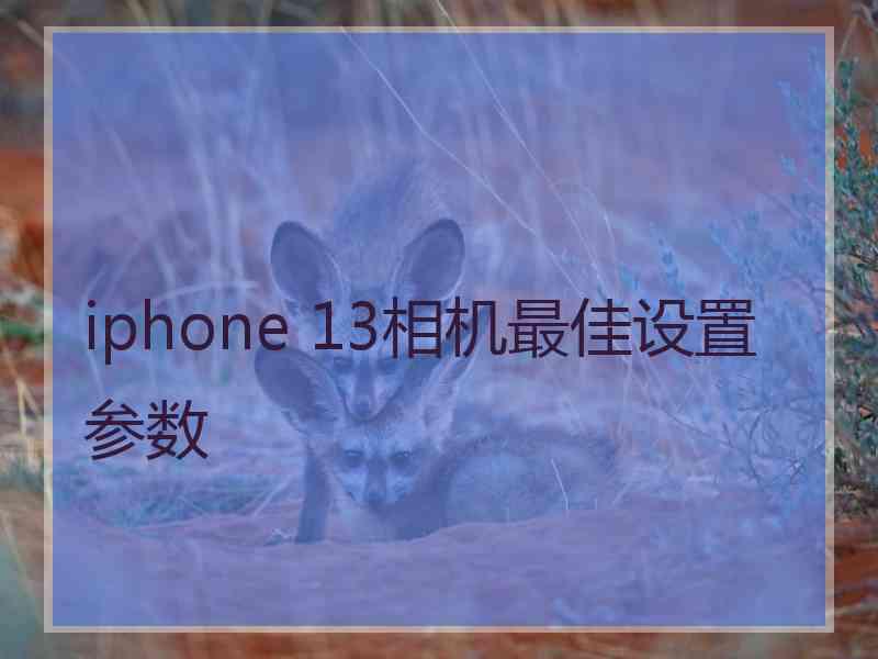 iphone 13相机最佳设置参数