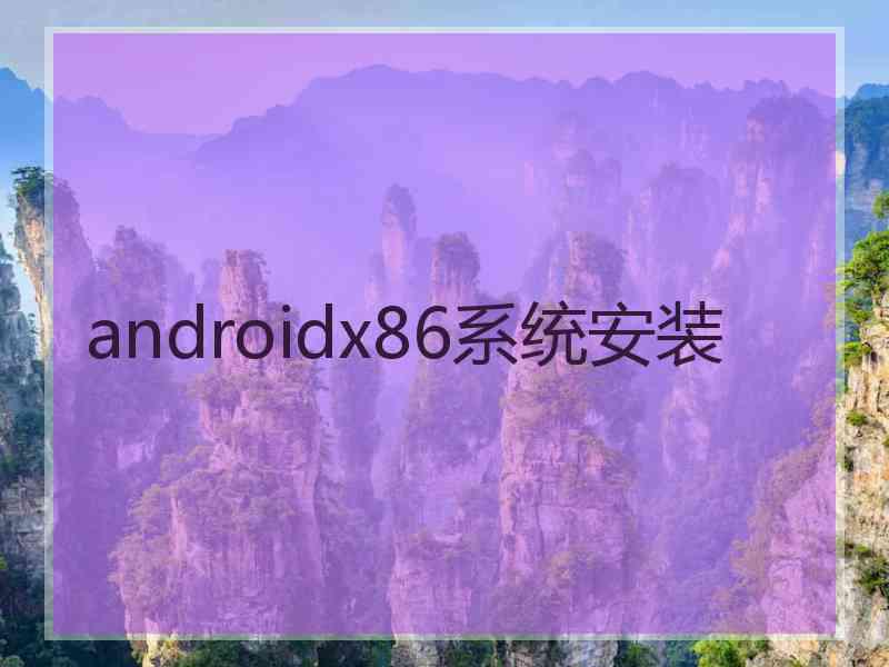 androidx86系统安装