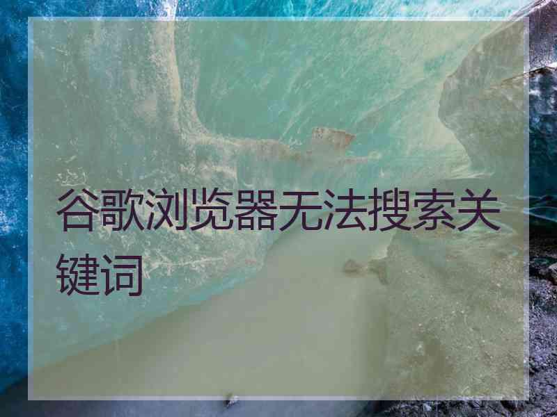 谷歌浏览器无法搜索关键词