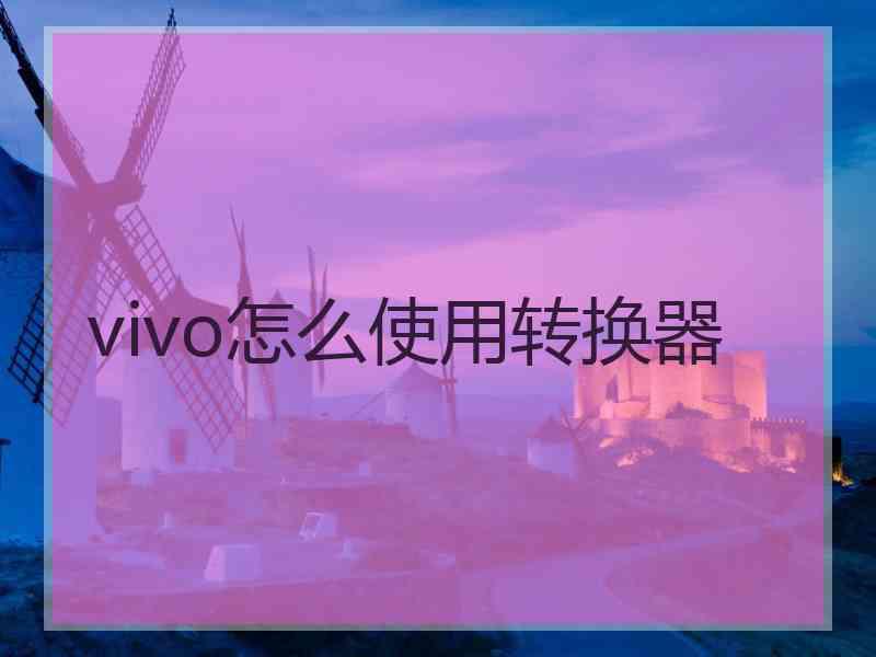 vivo怎么使用转换器