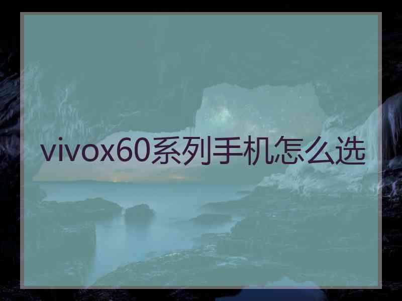 vivox60系列手机怎么选