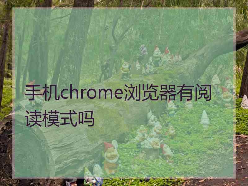 手机chrome浏览器有阅读模式吗