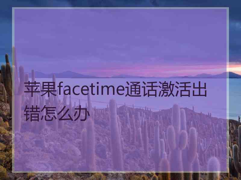 苹果facetime通话激活出错怎么办