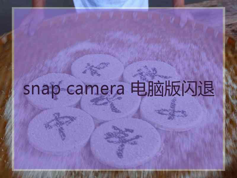 snap camera 电脑版闪退