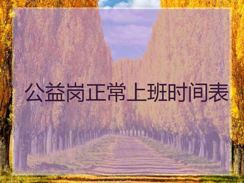 公益岗正常上班时间表