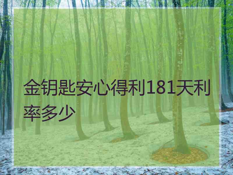 金钥匙安心得利181天利率多少