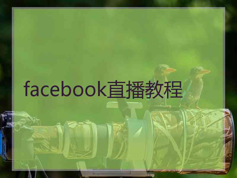 facebook直播教程