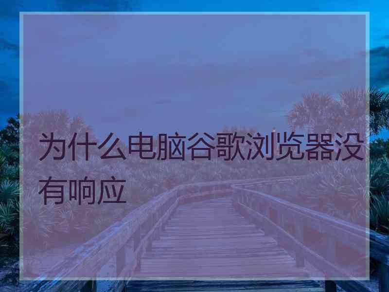 为什么电脑谷歌浏览器没有响应