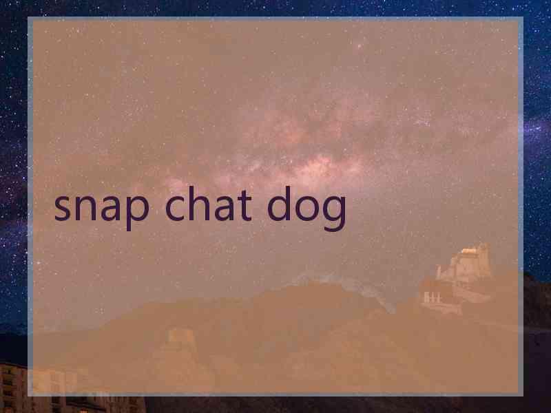 snap chat dog