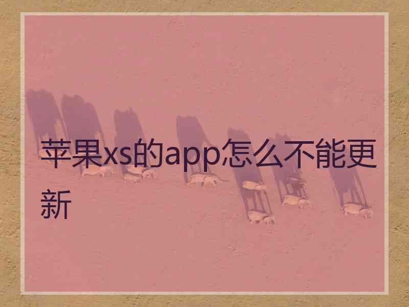 苹果xs的app怎么不能更新