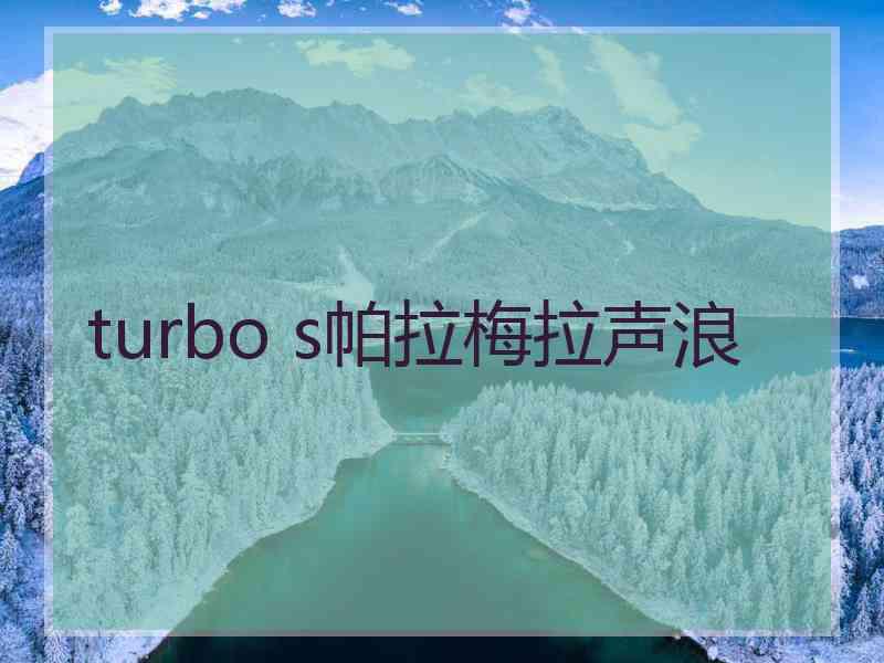 turbo s帕拉梅拉声浪