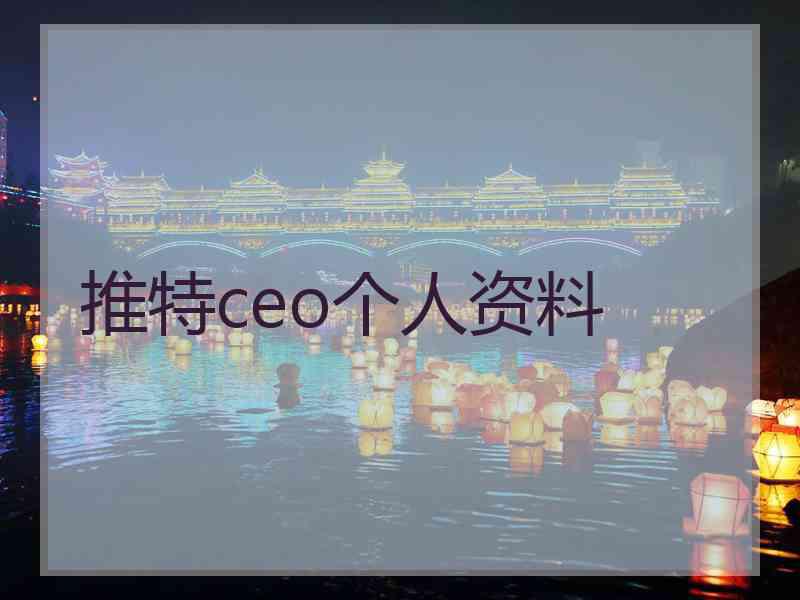 推特ceo个人资料