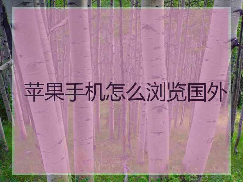 苹果手机怎么浏览国外