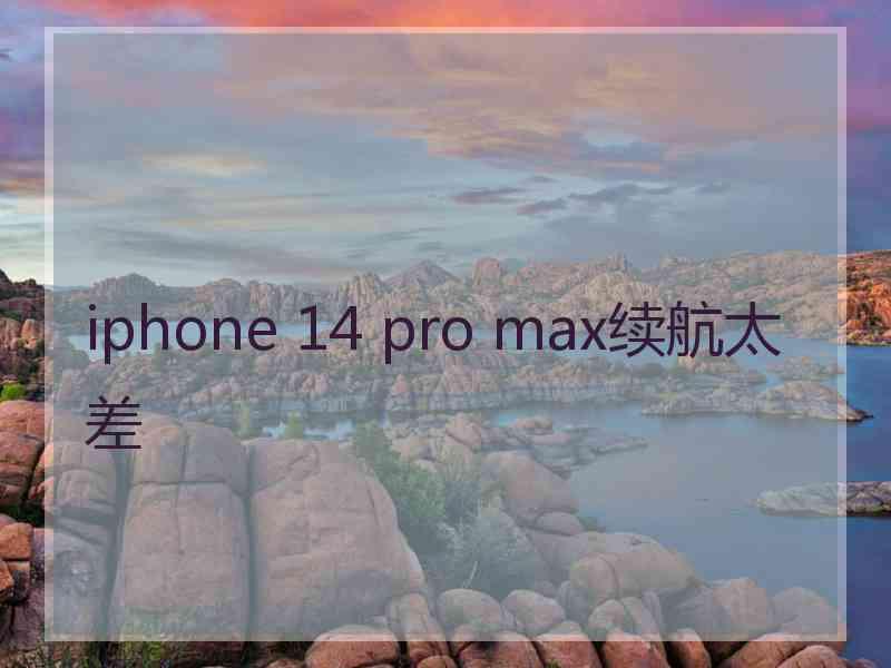 iphone 14 pro max续航太差