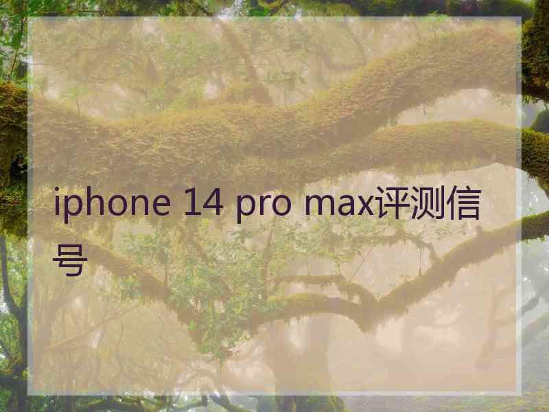 iphone 14 pro max评测信号