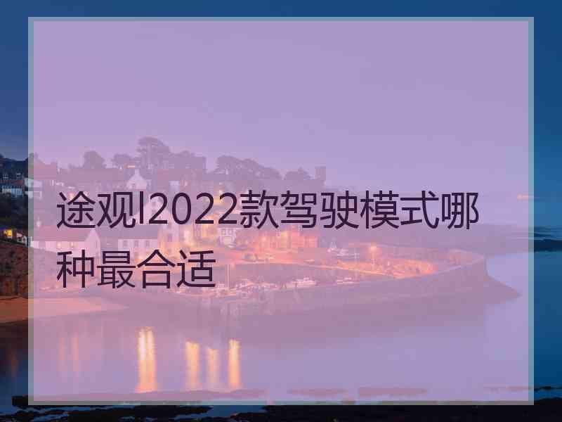 途观l2022款驾驶模式哪种最合适