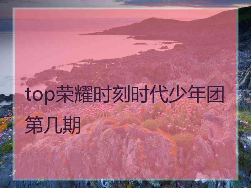 top荣耀时刻时代少年团第几期