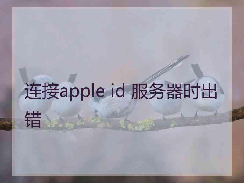 连接apple id 服务器时出错