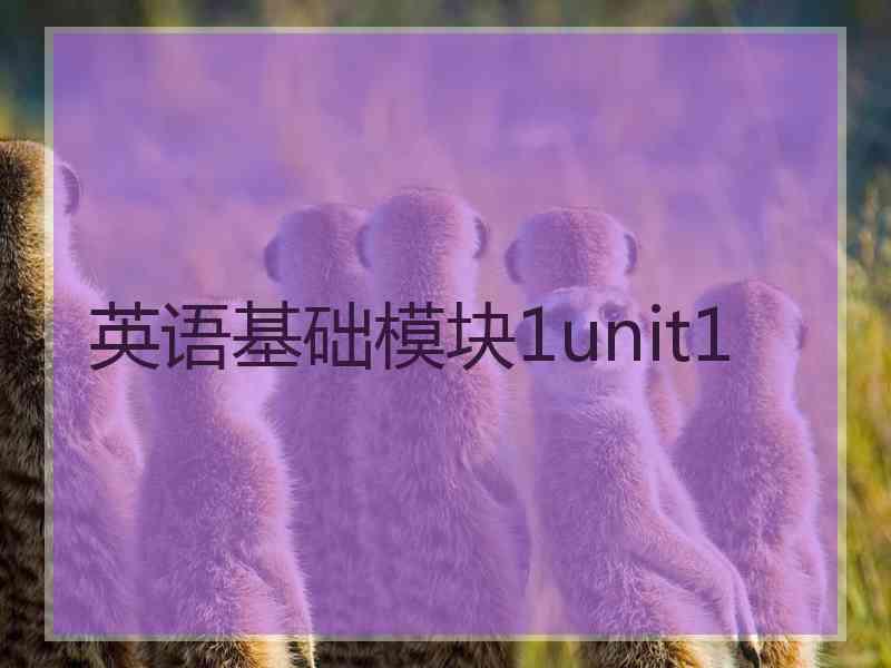 英语基础模块1unit1