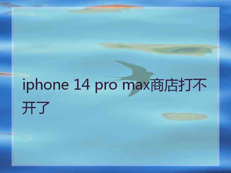 iphone 14 pro max商店打不开了