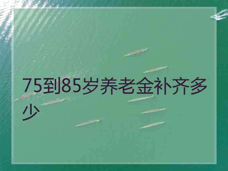 75到85岁养老金补齐多少