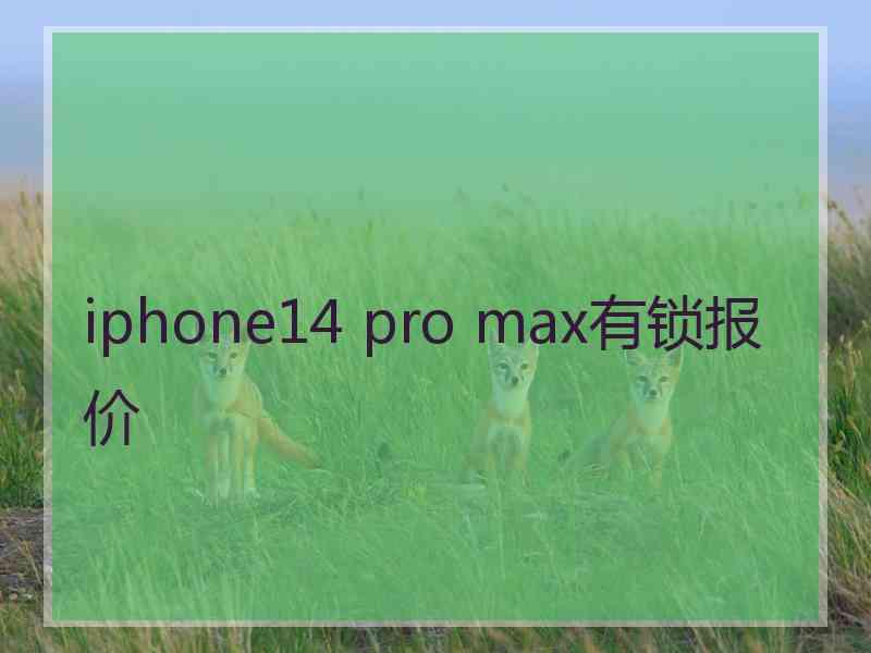 iphone14 pro max有锁报价