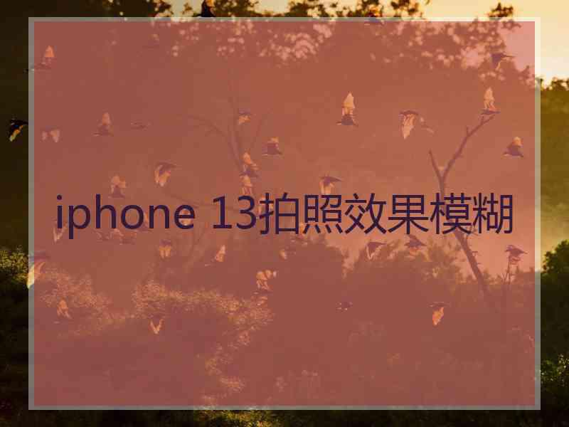 iphone 13拍照效果模糊