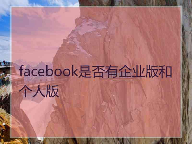 facebook是否有企业版和个人版