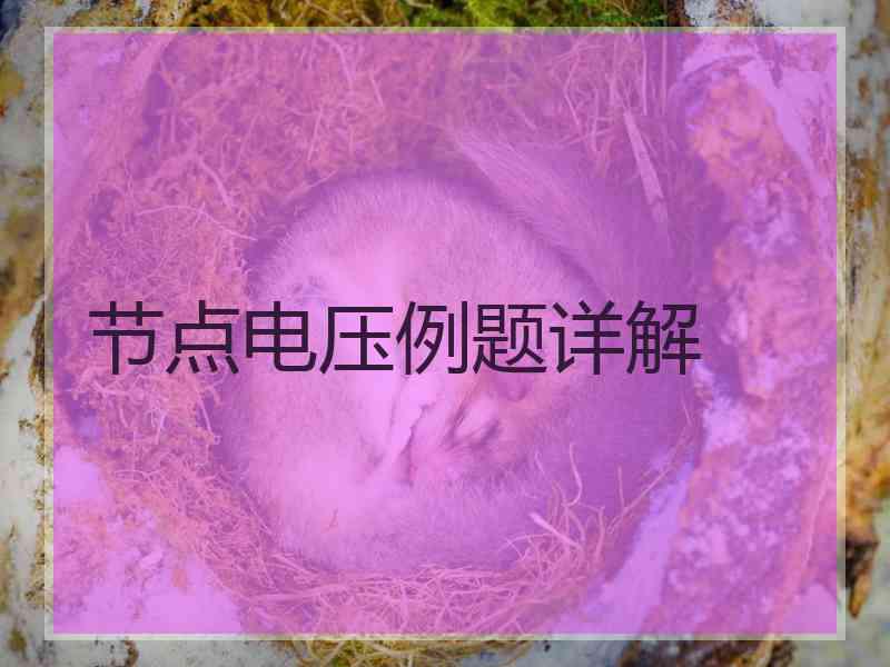 节点电压例题详解