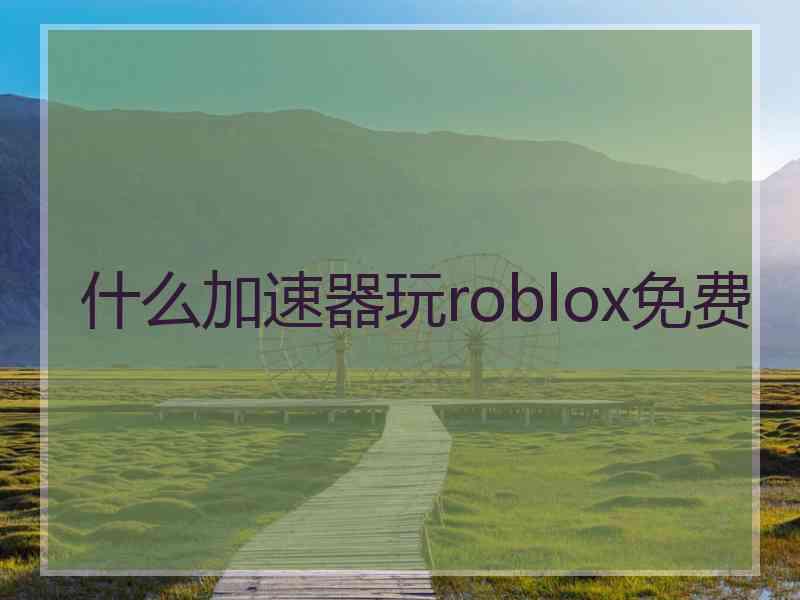 什么加速器玩roblox免费