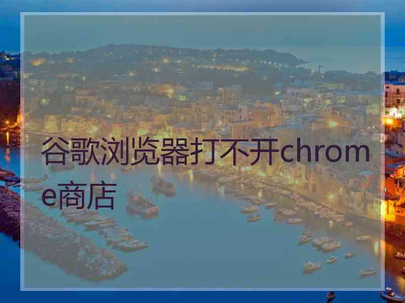 谷歌浏览器打不开chrome商店