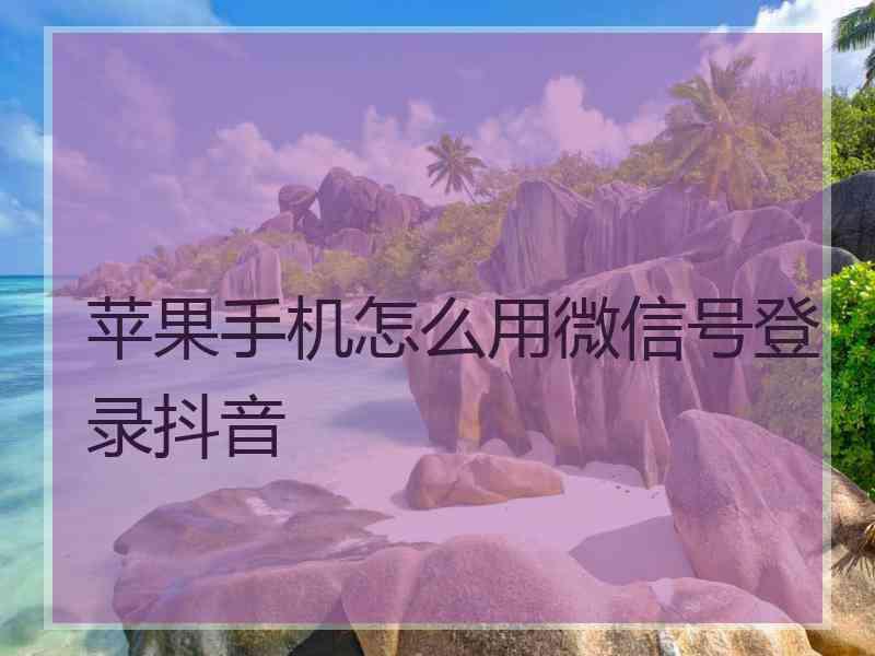 苹果手机怎么用微信号登录抖音