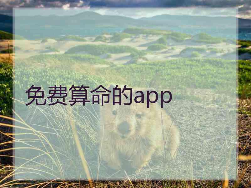 免费算命的app