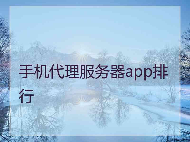 手机代理服务器app排行