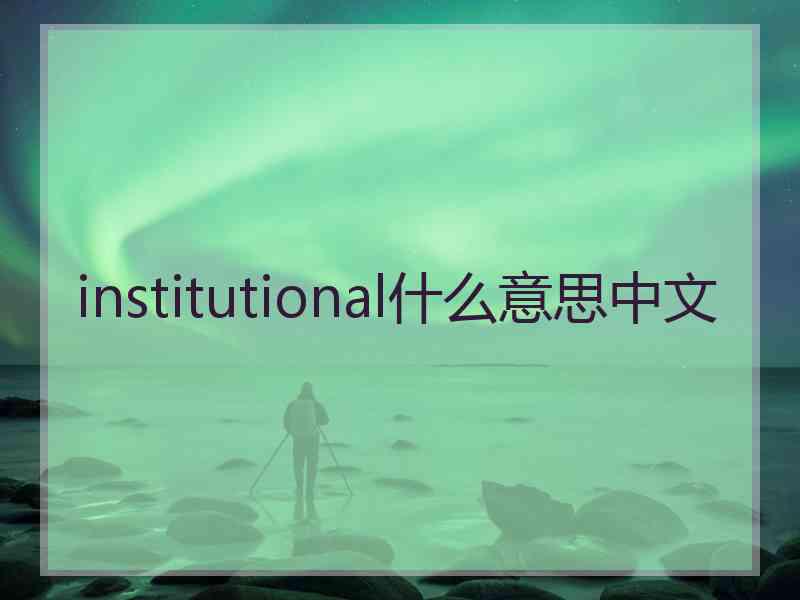 institutional什么意思中文