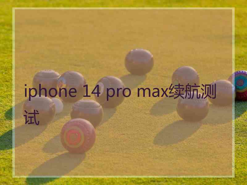 iphone 14 pro max续航测试