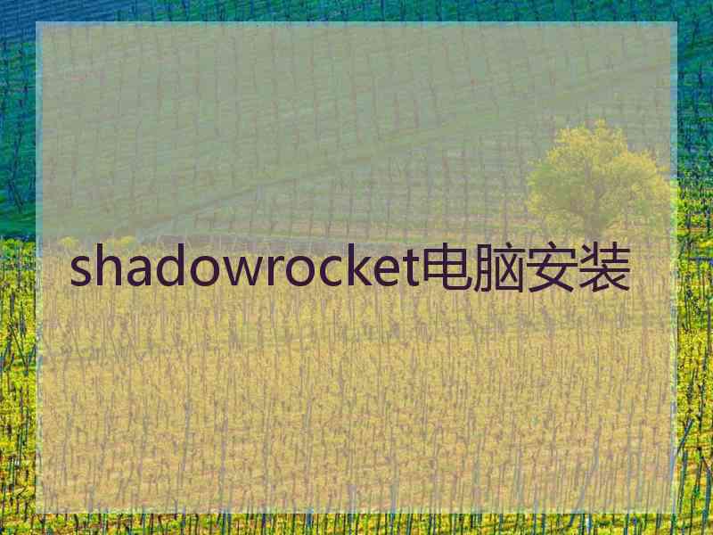 shadowrocket电脑安装