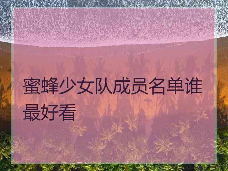 蜜蜂少女队成员名单谁最好看