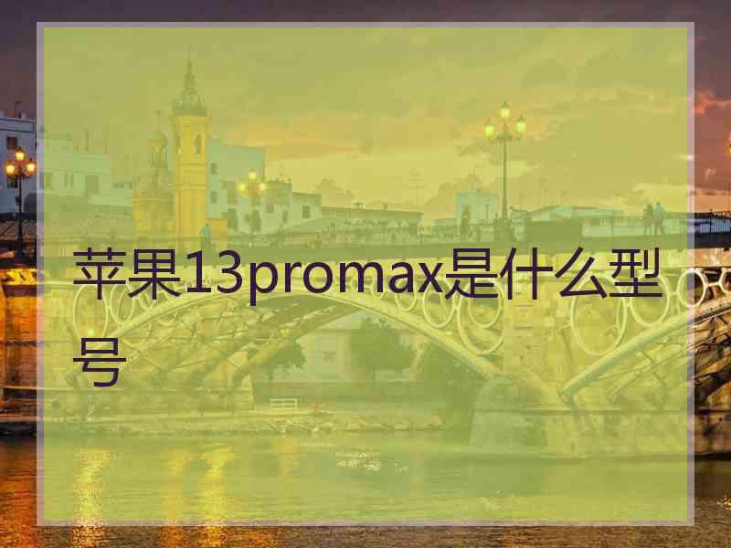 苹果13promax是什么型号