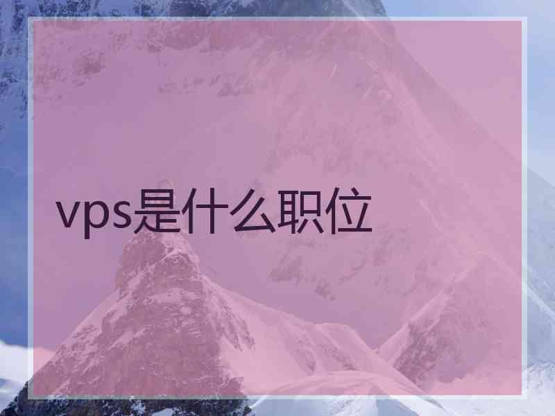 vps是什么职位