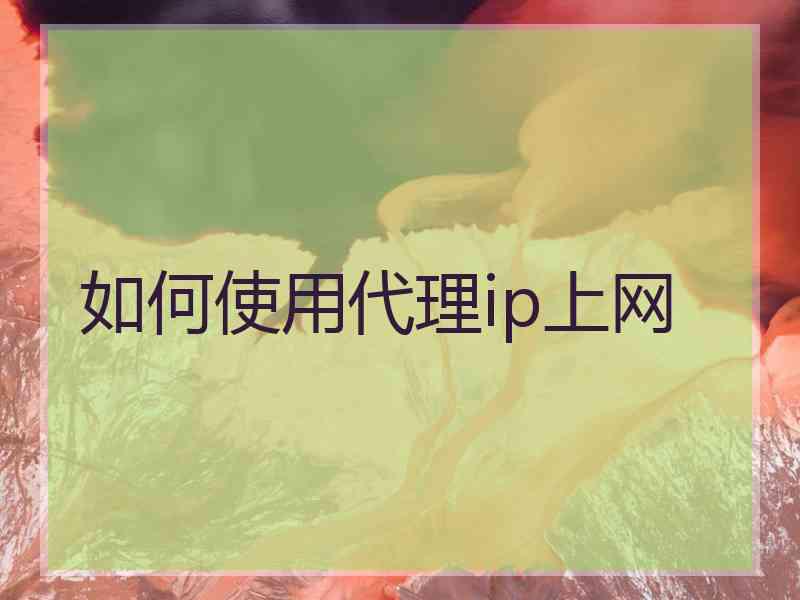 如何使用代理ip上网