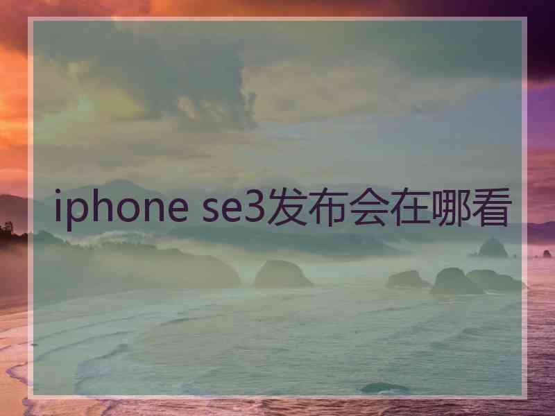 iphone se3发布会在哪看