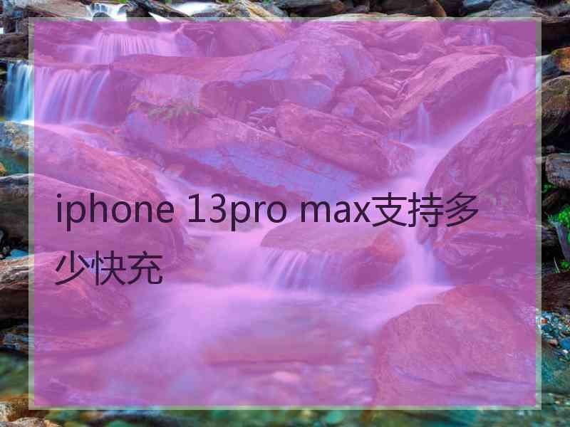 iphone 13pro max支持多少快充