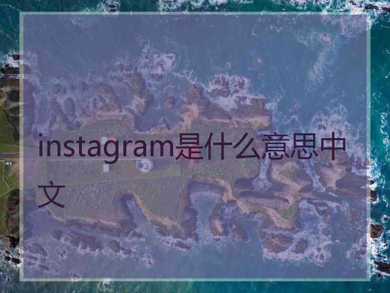 instagram是什么意思中文