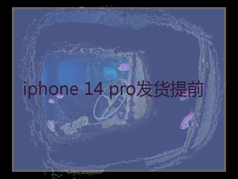 iphone 14 pro发货提前