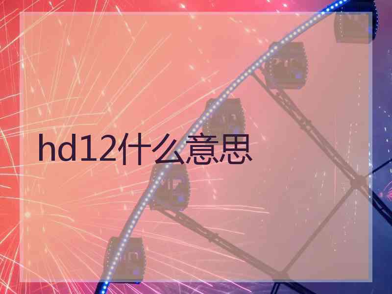 hd12什么意思