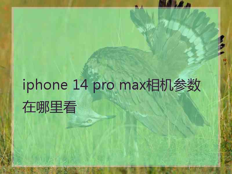 iphone 14 pro max相机参数在哪里看