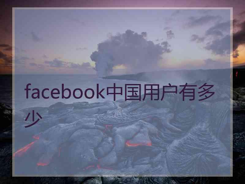 facebook中国用户有多少