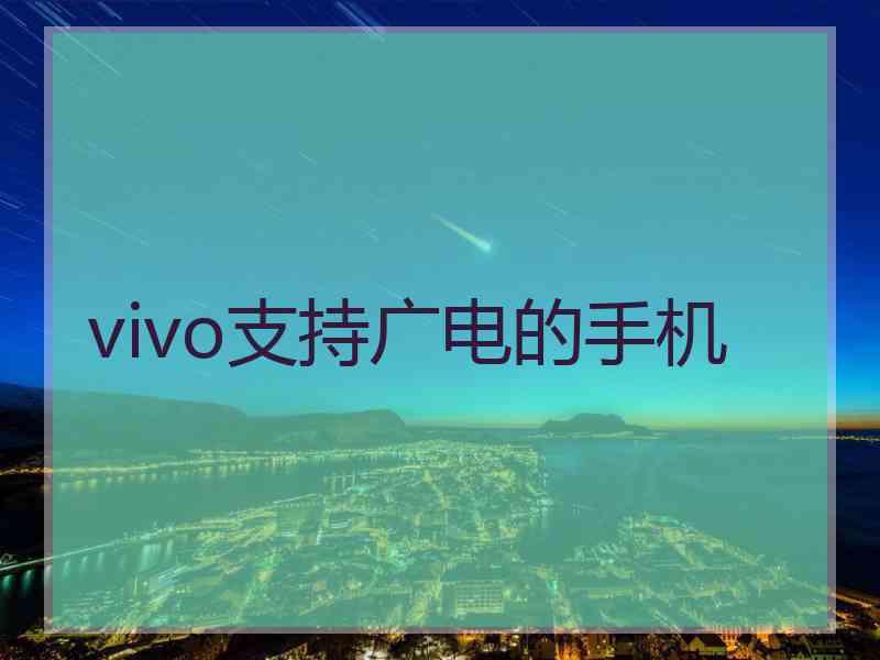 vivo支持广电的手机