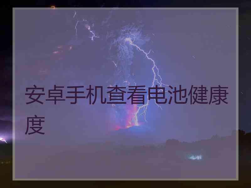 安卓手机查看电池健康度